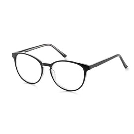 OPTIMUM OPTICAL Blue Light Filtering Scratch-Resistant Lens Round Frame Magnifying Reading Glasses - Look Sharp, +2.00
