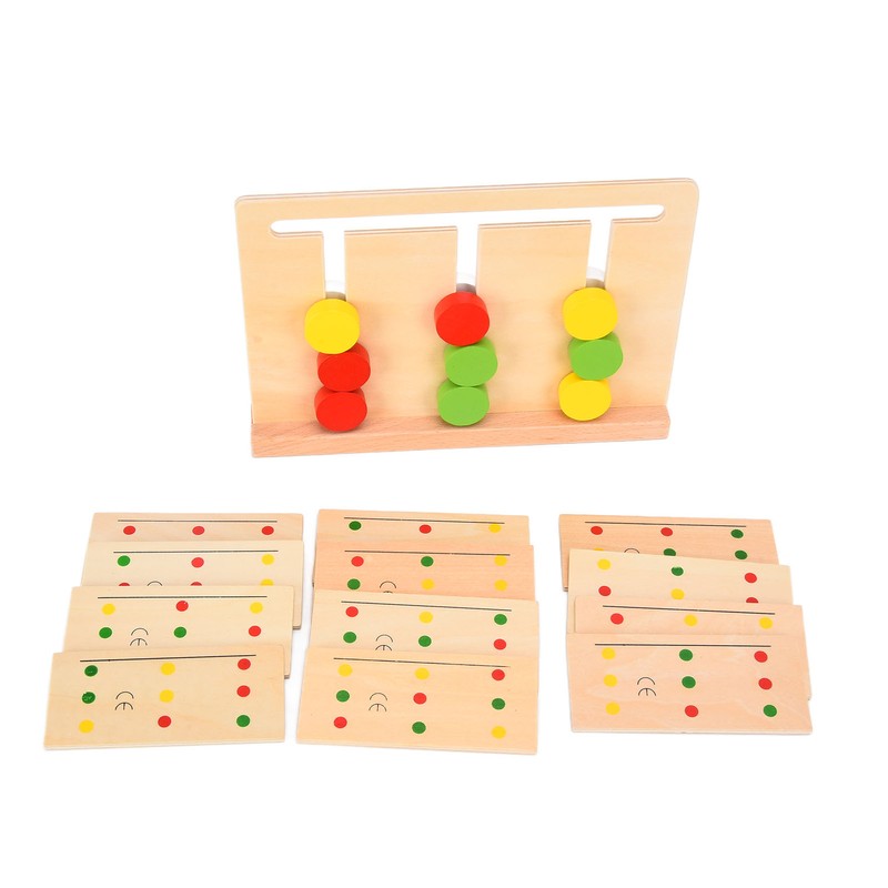 Wooden Slide Puzzle Children Funny Color Sorting Matching Logic Game