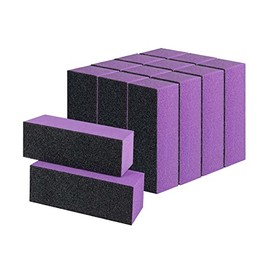 Paquete de 14 unidades de bloques pulidores de uñas, herramientas profesionales de manicura, grano 100/180, negro y morado de 3 lados, limas de uñas d