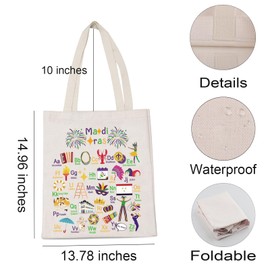 Happy Tuesday Gift Carnival Alphabet A-Z Shopping Shoulder Bag for Mother Teacher Sister Tote Bag