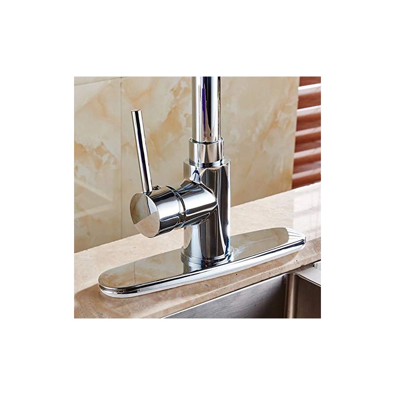 Chromed Long Ellipse Deck Hole Cover Plate Bathroom Kitchen Sink