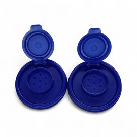 Tupperware Hourglass Salt and Pepper Shaker Lids Large Size inTokyo Blue