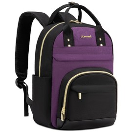 LOVEVOOK Small Backpack Purse for Women, Mini Backpack bag, Cute Fashion Backpack for Daily Travel Work, Deep Purple-black, 15 Inch, 15 Inch