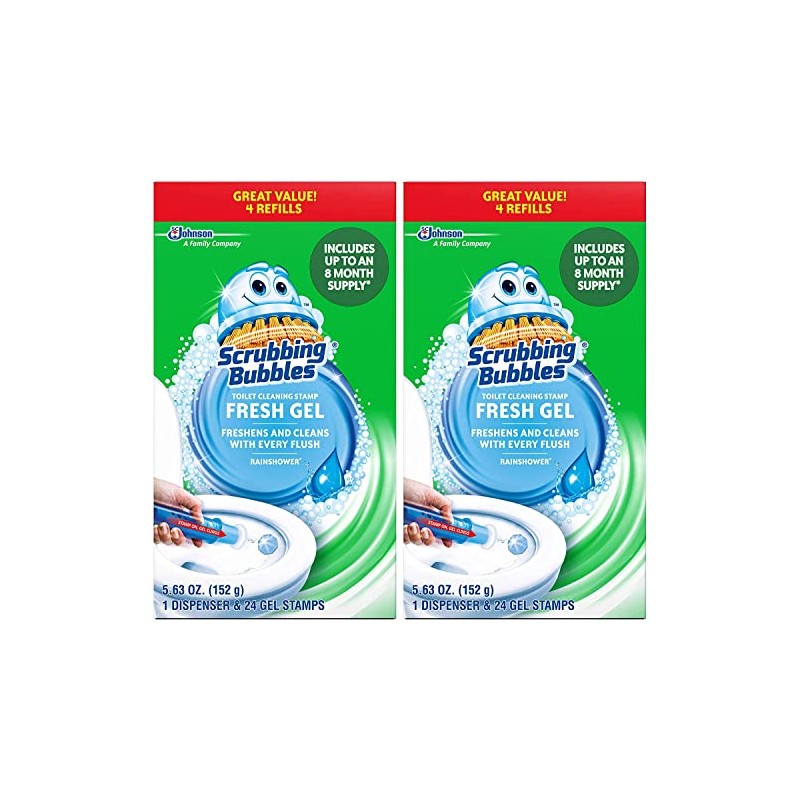 Mega Value Scrubbing Bubbles Toilet Cleaning Gel Fresh, 2 Dispensers,