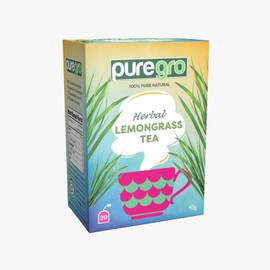 Puregro Lemongrass Tea 40g (20 Tea Bags) | PACK OF 6 | Herbal Tea | 100% Pure Natural | CAFFEINE FREE.