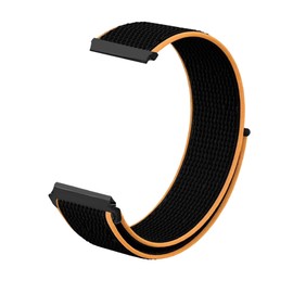 SQHYWJ Watch Band for Smart Watches 18 mm 20 mm 22 mm Nylon Material Gentle on the Skin Easy to Wear Watch Band（Black + Orange 22mm）