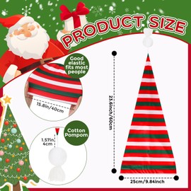 Vabean 4 Pcs Christmas Sleeping Nightcap for Men Sleep Cap with Pom Ball and Tassel Sleeping Cap Striped Pajama Sleep Cap for Men