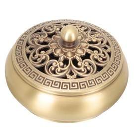 Zerodeko Brass Incense Burner with Lid Chinoiserie Decor Antique Decor Household Decor Tablescape Decor Home Accents Decor Retro Home Decor Tabletop Decor Home Ornament with Cover
