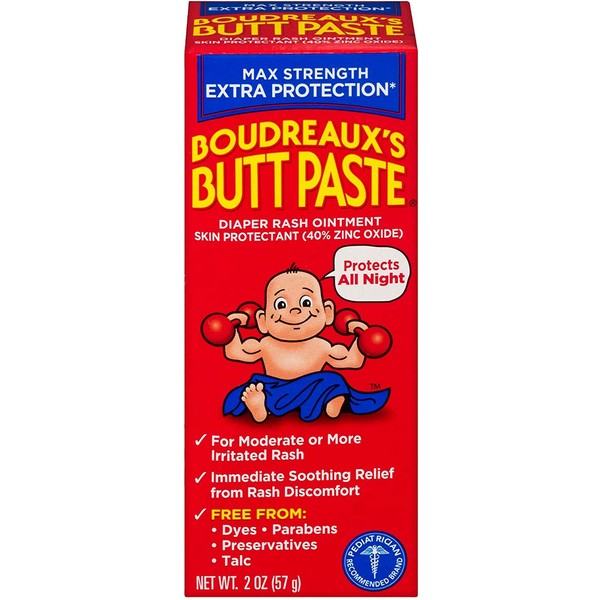 Boudreaux's Butt Paste Maximum Strength Diaper Cream, 2 Ounce (3 Pack)