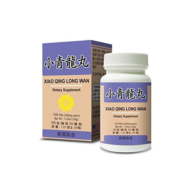 Xiao Qing Long Wan 小青龙丸 Herbal Supplement Helps Minor Colds, High Temperature Body, Hard Time Releasing Sweat 100 Pills 350gm/each Made in USA