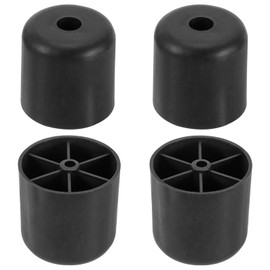 sourcing map Furniture Feet, 2"x 2" Round Plastic Furniture Legs Black Base Floor Protector for Sofa Cupboard Table Chair, 4 Pcs