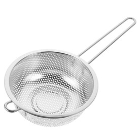 Stainless Steel Sink Strainer with Handle Kitchen Strainer Perforated Quick Draining Rinse Washing Bowl for Pasta Vegetables Fruits Pasta Salad 16 5 cm