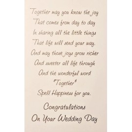 Majestic Greetings 1 Wedding Day Greeting Card/Envelope Flowers Happy Promise Joy Couple Commitment