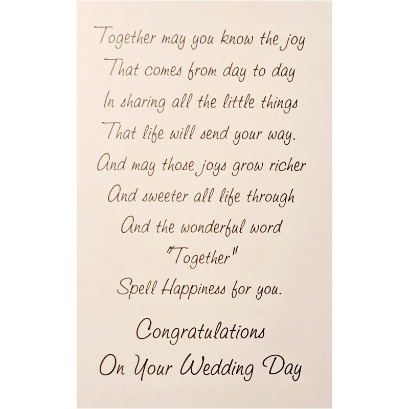Majestic Greetings 1 Wedding Day Greeting Card/Envelope Flowers Happy Promise