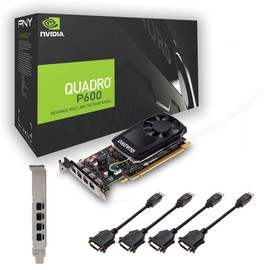 PNY Quadro P620 DVI Professional Graphic Card 2GB GDDR5 PCI Express 3.0 x16, Single Slot, 4x Mini-DisplayPort, 5K Support, Ultra-quiet active fan