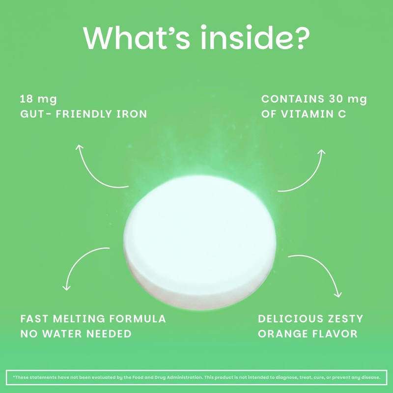 EZ Melts Iron - Supplement for Daily Energy & Iron