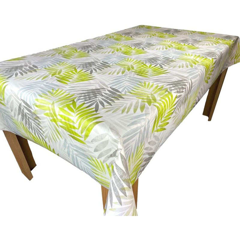 Karina Home Exotic Palm Leaves Grey and Green Wipe Clean