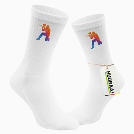 Huuraa Unisex Paintball Socks Colourful Silhouette Gift Size 4/12 Paintball Gift Idea, multicoloured