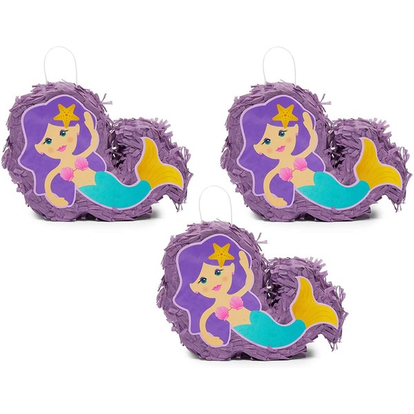 Mini Mermaid Piñatas for Girls Birthday Party Decorations (8 x