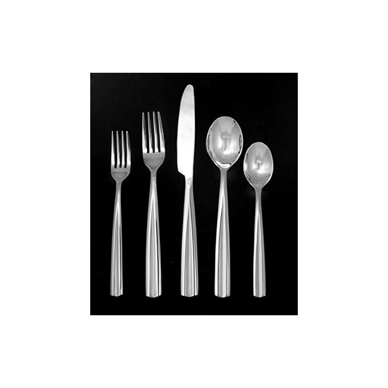 Ginkgo International Nico Stainless Steel Place Flatware, 5-piece set, Silver