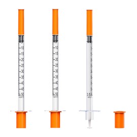 30G 5/16 Inch (8mm) Lab Syringe 0.5ml/cc Syringes, 25 Pack – Individually Sealed, for Home DIY Projects
