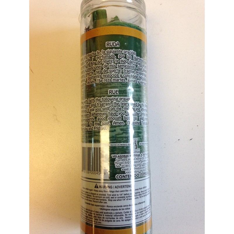 Rue (Ruda) 7 Day Prepared Scented Candle in Glass