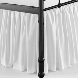 Ruffled Bed Skirt with Split Corners Three Side Coverage-King Size Dust Ruffles Bed Skirts 16 Inch Drop Expertise Tailored Fit Wrinkle Free Bed Skirt Dust Ruffle (King 16 Drop-White)