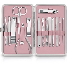 Utopia Care - Manicure Kit for Women and Men, Manicure Set with Nail Clippers or Nail Kit Includes Fingernail & Toenail Clippers,15-Pcs Pedicure Kit Stocking Stuffers with Travel Case - Purple
