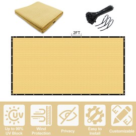 UPGRADE Privacy Screen Fence Customized 8x71 FT Sand HDPE Mesh Fabric for Construction Site,Deck,Backyard,Patio with Zip Ties DZUG09