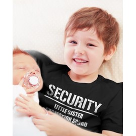 Security Protection Squad Big Brother Shirt Pregnancy Announcement Sibling Boys Toddler & Youth Kids T-Shirt 4T Black
