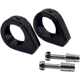 Baceyong 1pc Motorcycle Fork Indicator Brackets, 41 mm Motorbike Fork Relocation Clamps, Aluminum Motorcycle Turn Signal Mount Brackets Indicator Bracket Clamps, Black 41mm/1.61"