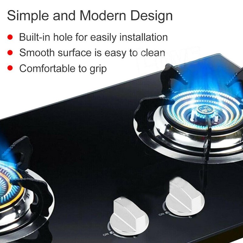 6X Gas Stove Knobs Home Kitchen Cooker Oven Cooktop Metal