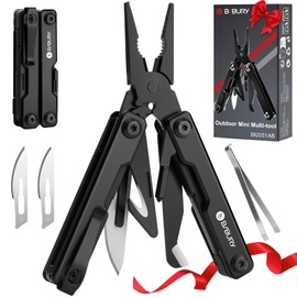 BIBURY Mini Multitool Pliers BI2051AB, Mini EDC Multi Tool with Pocket Clip for Outdoor Survival, Anniversary Birthday Gifts for Men and Women, Gifts for Dad Husband Boyfriend, Essential EDC Gear Tool