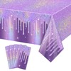 APUXXJUPA 4 Pack Shiny Purple Tablecloths, Laser Purple Table Cover
