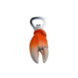 4.2 Inch Magnetic Bottle Opener - Crab Claw Fridge Magnet, Cute Resin Cap Opener - Orange