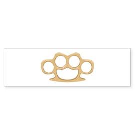 CafePress Brass Knuckles 10"x3" Rectangle Vinyl Bumper Sticker Car Decal