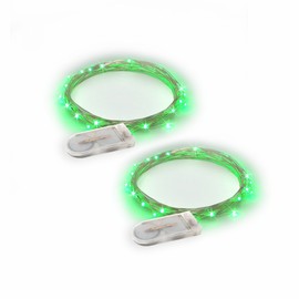 Slbtr 2 juegos de Micro LED 15 Super Color verde claro operar en batería luces 182,88 cm de largo Color plateada alambre de cadena Ultra fina [versión más reciente] + 100% Rtgs Products Garantía de S