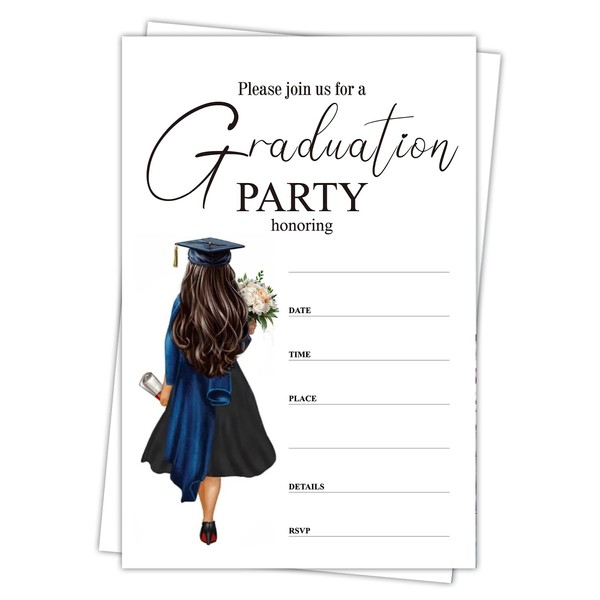 bxtala Female Graduation Invitations with Envelopes, Junior High School College