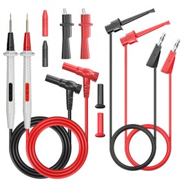 Goupchn - Kit de cables de prueba de multímetro con clips de cocodrilo apilables para gancho de prueba, juego de cables para pruebas eléctricas 1000 V 10 A