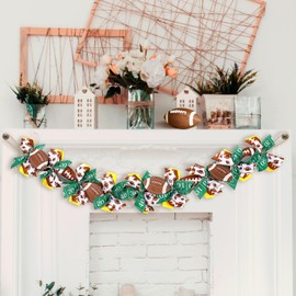 Giegxin Football Garland Party Decorations 6 Ft Football Game Hanging Banners Sports Day Decorative Supplies for Birthday Fireplace Home Wall