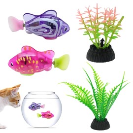 JBLJDWD 2Pcs Robo Fish, Robot Fish, Electronic Pet Fish, Swimming Robot Toy for Cats, Electric Fish Toy, Cat Interactive Pet Swimming Kid Bath Toy