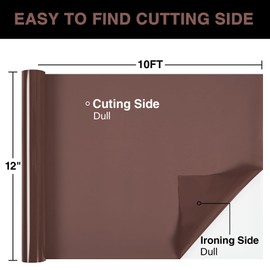 TORC Brown PU HTV Heat Transfer Vinyl Roll 12 in x 10 ft Iron on Vinyl for T Shirts Crafts - Easy to Cut & Weed for Heat Transfer Design