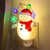 Snowman With Decorative Garland LED 7.75 Inch Acrylic Swivel Plug