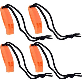 ZKSXOA 4 pcs Whistles with Reflective Lanyard Emergency Whistle, Safety Whistle Survival, Super Loud Orange Emergency Survival Whistle for Outdoors, Mountaineering, Boating And Signalling