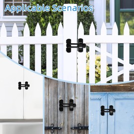 4 Inch Heavy Duty Barn Door Lock Latch - Flip Safety Gate Latch for Sliding Doors, Barn Gates, Pet Proof Fences & Cabinets, Matte Black