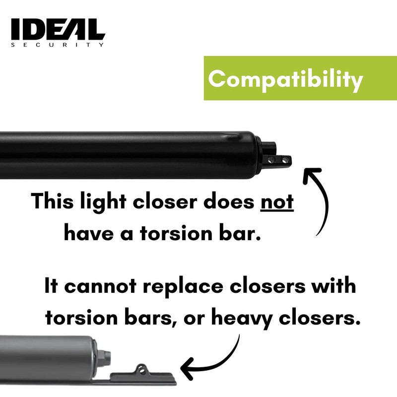 Ideal Security Screen Door Closer, 9", Black