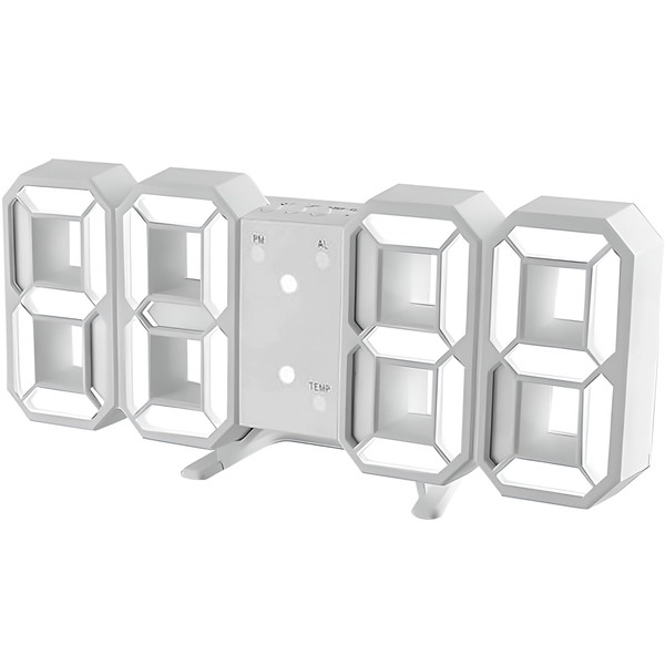 3D Digital Alarm Clock for Bedrooms, LED Display Digital Wall