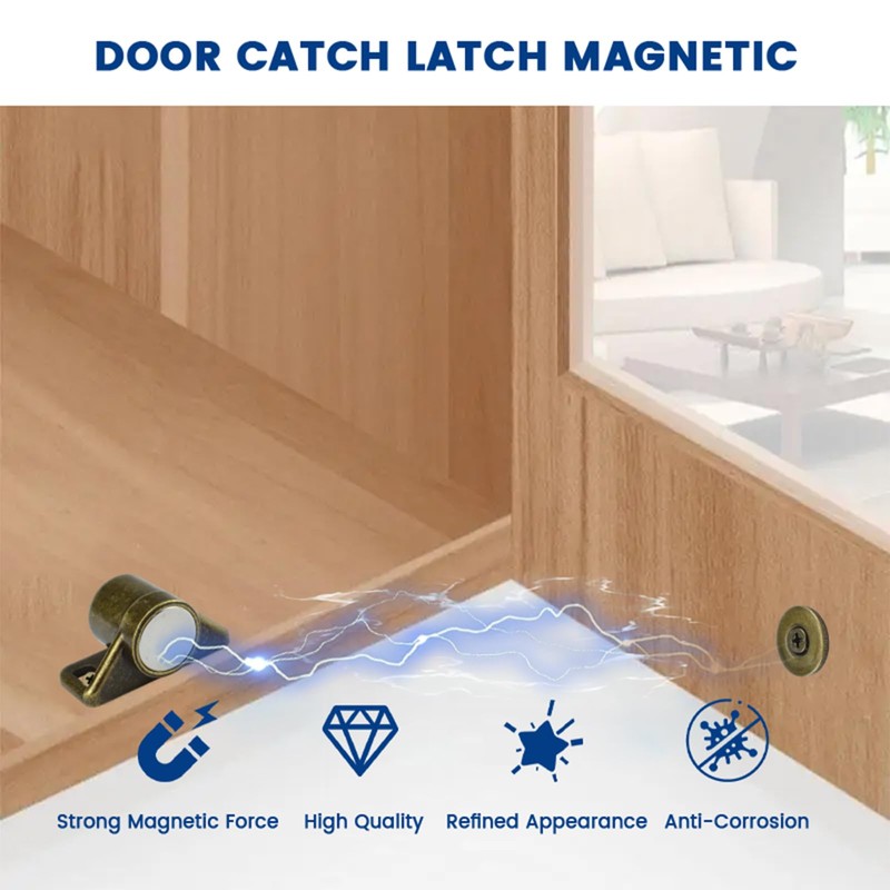 ZIUZI 5 Pack Magnetic Cabinet Door Catch with Magnets, Cabinet