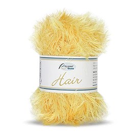 Rellana 50 g Hair - Colour 80 - Corn Yellow - Super Soft Fringe Yarn for Cuddly Jumpers, Cardigans and Scarves