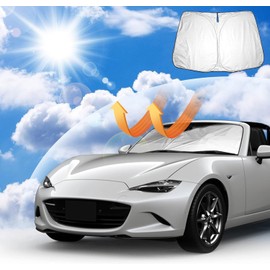 Coleya Mazda MX-5 Roadster ND Series 2015.5~ Dedicated Sunshade, Car Front Shade, Shade Curtain Sun Protection Cover, High Density Sun Visor, UV Cut, Sleeping in Car, Heatstroke Countermeasures, High